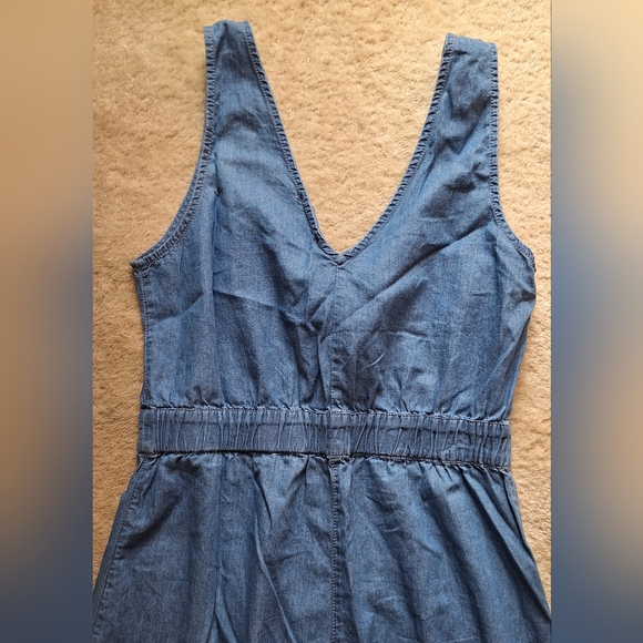 Haute Monde Thin Denim Jumpsuit w/ Knot Size M - Picture 6 of 7
